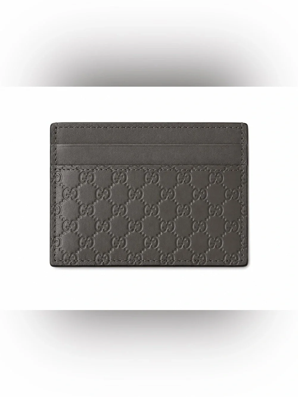 NWOT Gucci Guccissima Gray GG Leather Card Holder w/ Dust Bag